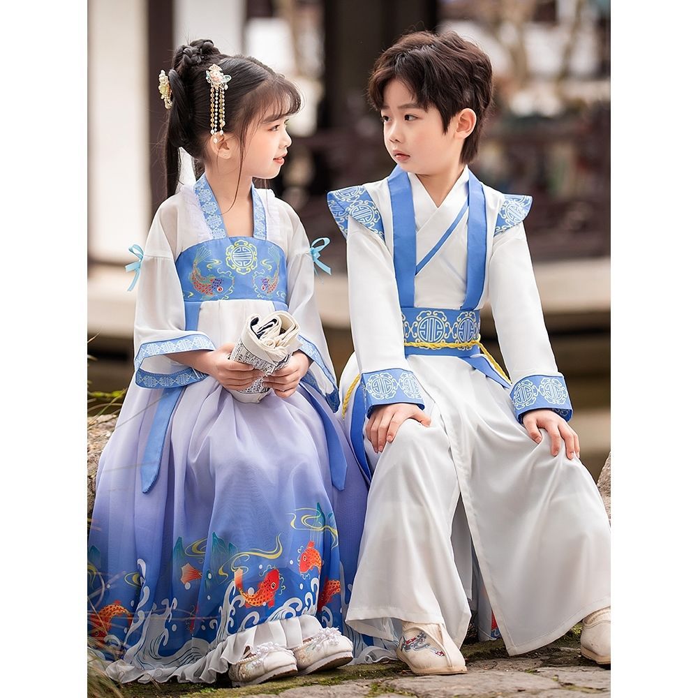 Hanfu boy 2022 new boy autumn girls Tang costume spring and autumn children's costume national learning service