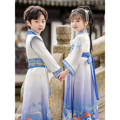 Hanfu boy 2022 new boy autumn girls Tang costume spring and autumn children's costume national learning service