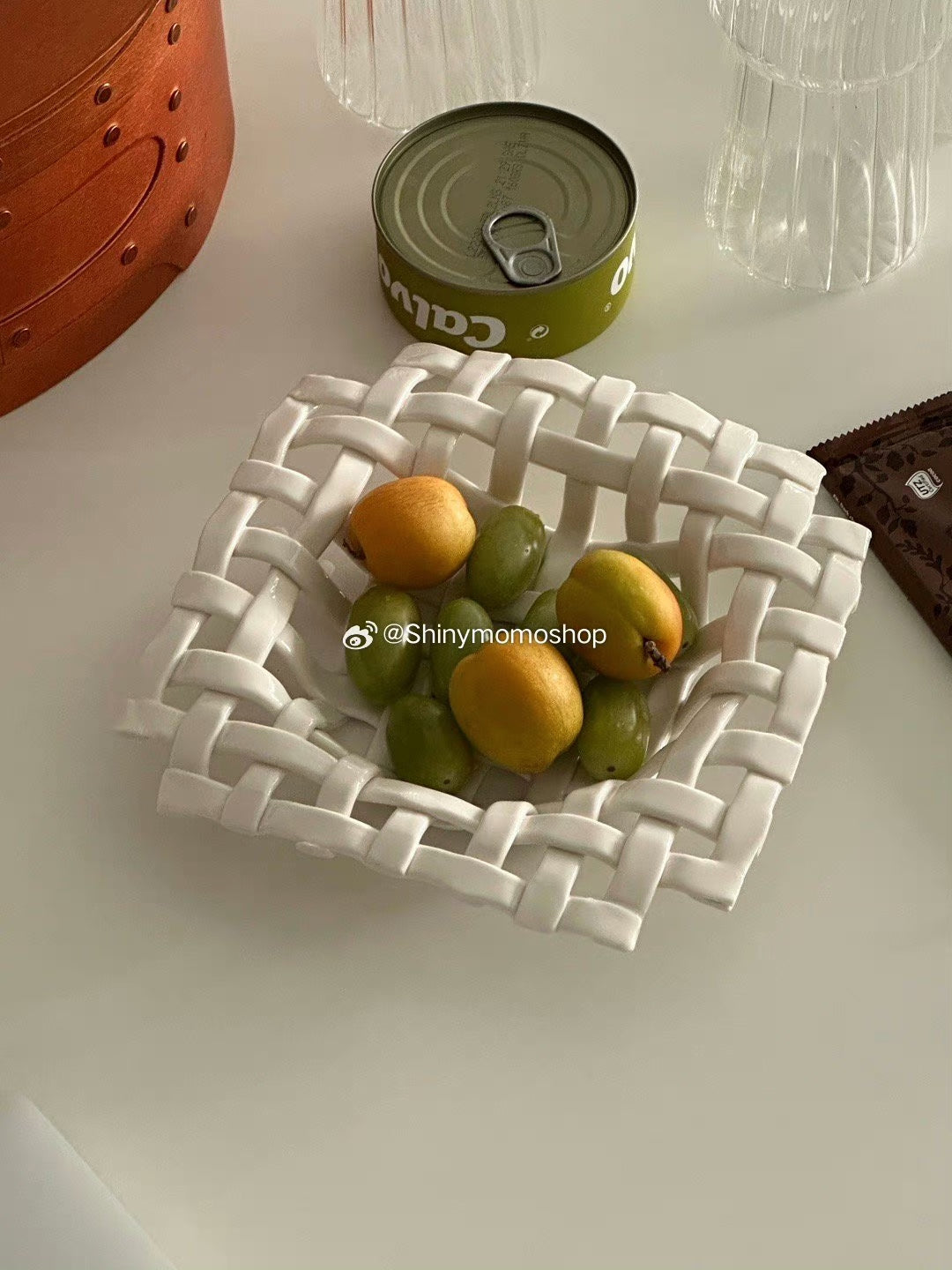 Ceramic Woven Fruit Basket