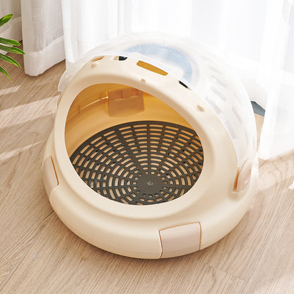 Xinding pet cat nest semi -closed cat bed hand -laptoping space cabin winter warming and thickened long hair cat nest cat cage