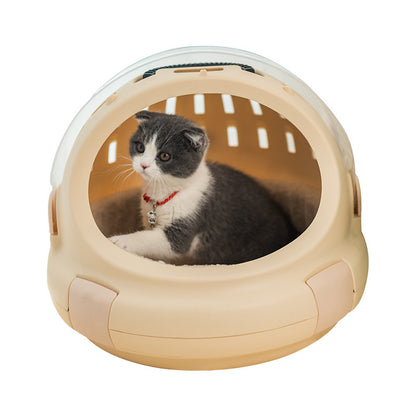 Xinding pet cat nest semi -closed cat bed hand -laptoping space cabin winter warming and thickened long hair cat nest cat cage