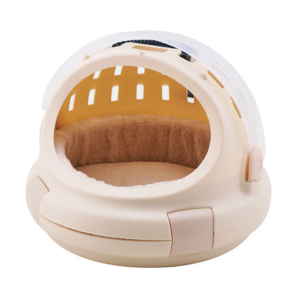 Xinding pet cat nest semi -closed cat bed hand -laptoping space cabin winter warming and thickened long hair cat nest cat cage