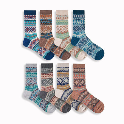 Autumn and winter socks have no bone retro ethnic wind dual road Male couples combed cotton trendy sports socks