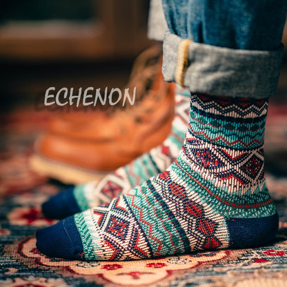 Autumn and winter socks have no bone retro ethnic wind dual road Male couples combed cotton trendy sports socks