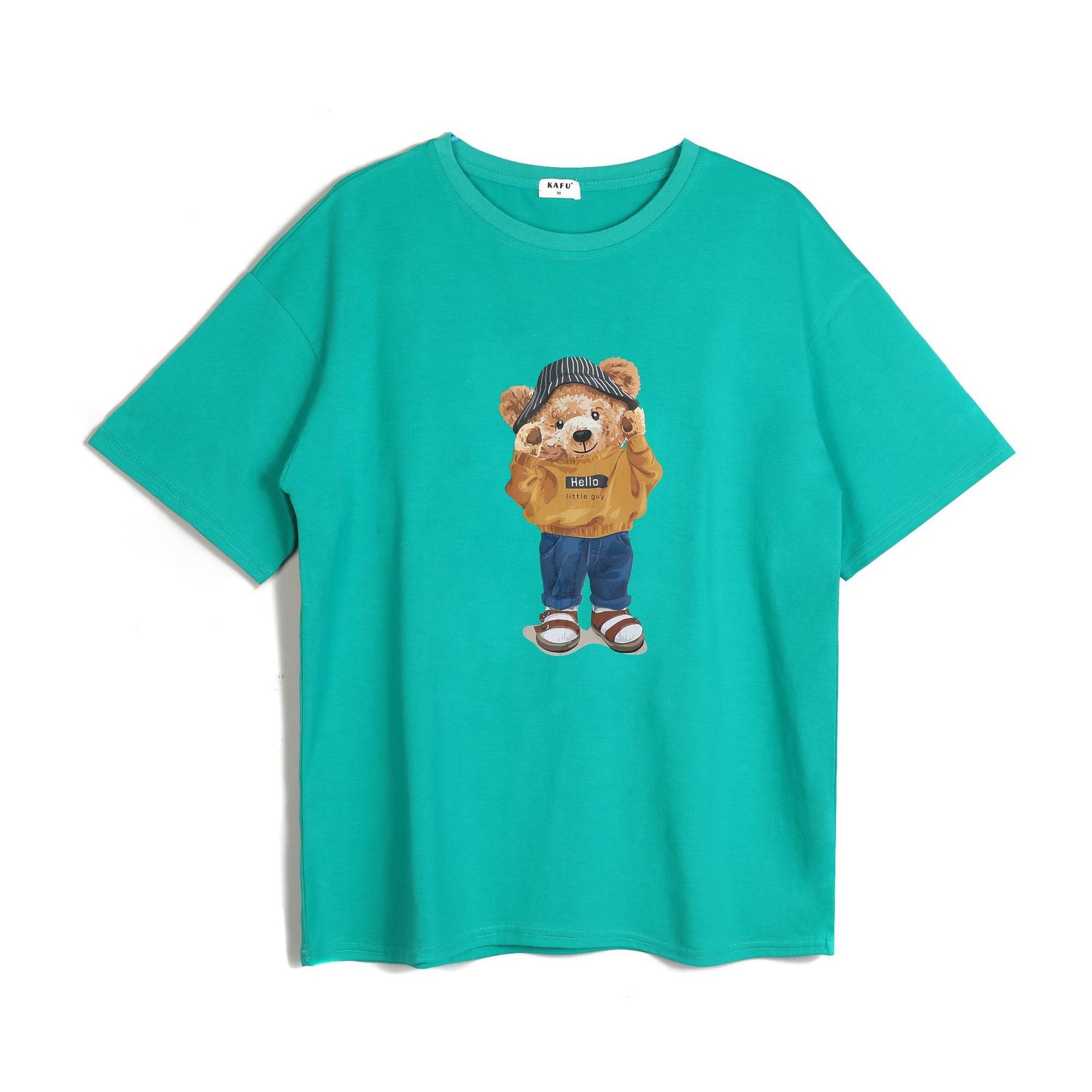 [KAFU] Bear girl round neck short -sleeved T -shirt female model 2022 new summer products