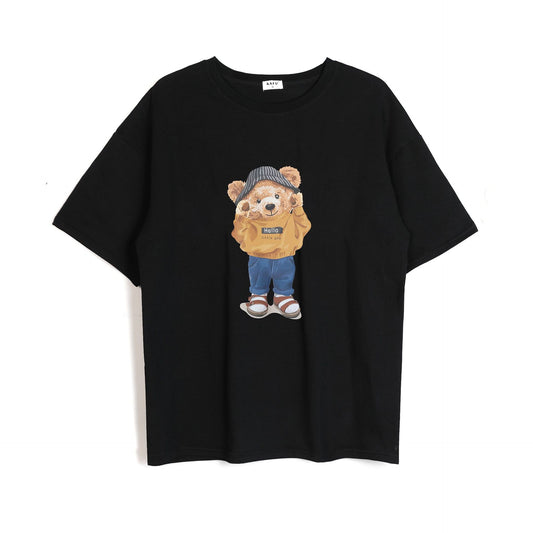 [KAFU] Bear girl round neck short -sleeved T -shirt female model 2022 new summer products