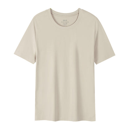 Light Luxury 50 -bracket liquid ammonia Xinjiang long velvet cotton cotton cotton PIMA pima three -pin base white small T men's short -sleeved T -shirt (the remaining color forms SPU)