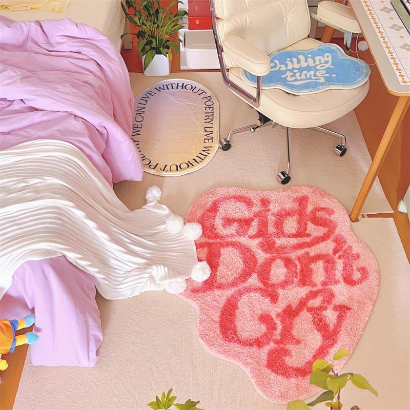 Barbiecore Aesthetic Girls Don't Cry Tufting Accent Rug