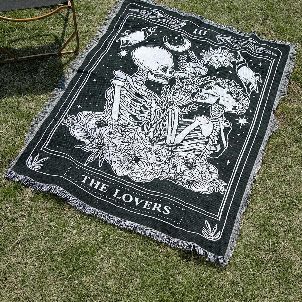 The Lovers Till Death Woven Throw Blanket